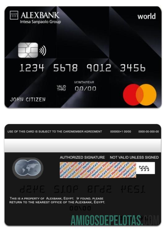 Egito Alexbank World Mastercard exemplo